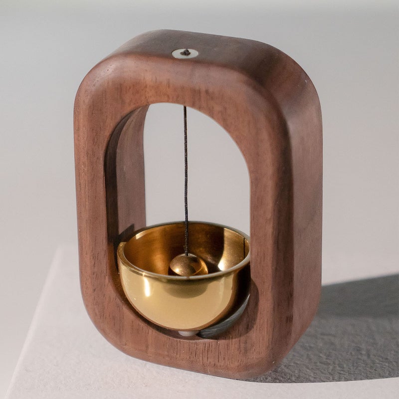 SANOSY Magnetic Shopkeepers Bell Wood Doorbell Wind Chime for Refrigerator  Room  Porch  Garden  Backyard  Restaurant Home Garden Windchime Housewarming Gift(Walnut) - Image 4
